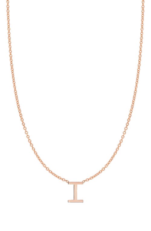BYCHARI Initial Pendant Necklace in 14K Rose Gold-I at Nordstrom