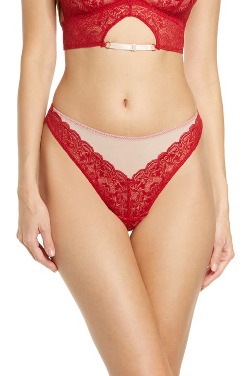 Nicollette Lace Thong in Vixen