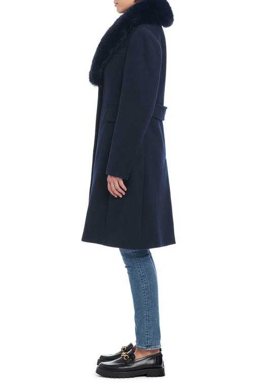 KATE SPADE KATE SPADE NEW YORK WOOL BLEND COAT WITH REMOVABLE FAUX FUR COLLAR