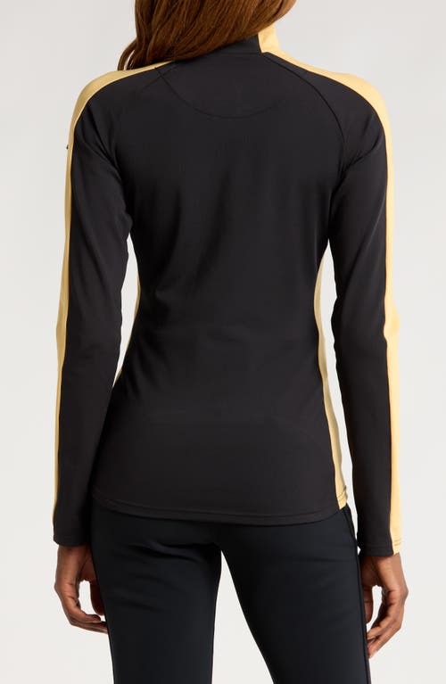 Shop Goldbergh Royal Ski Pully Half Zip Top In Black/gold