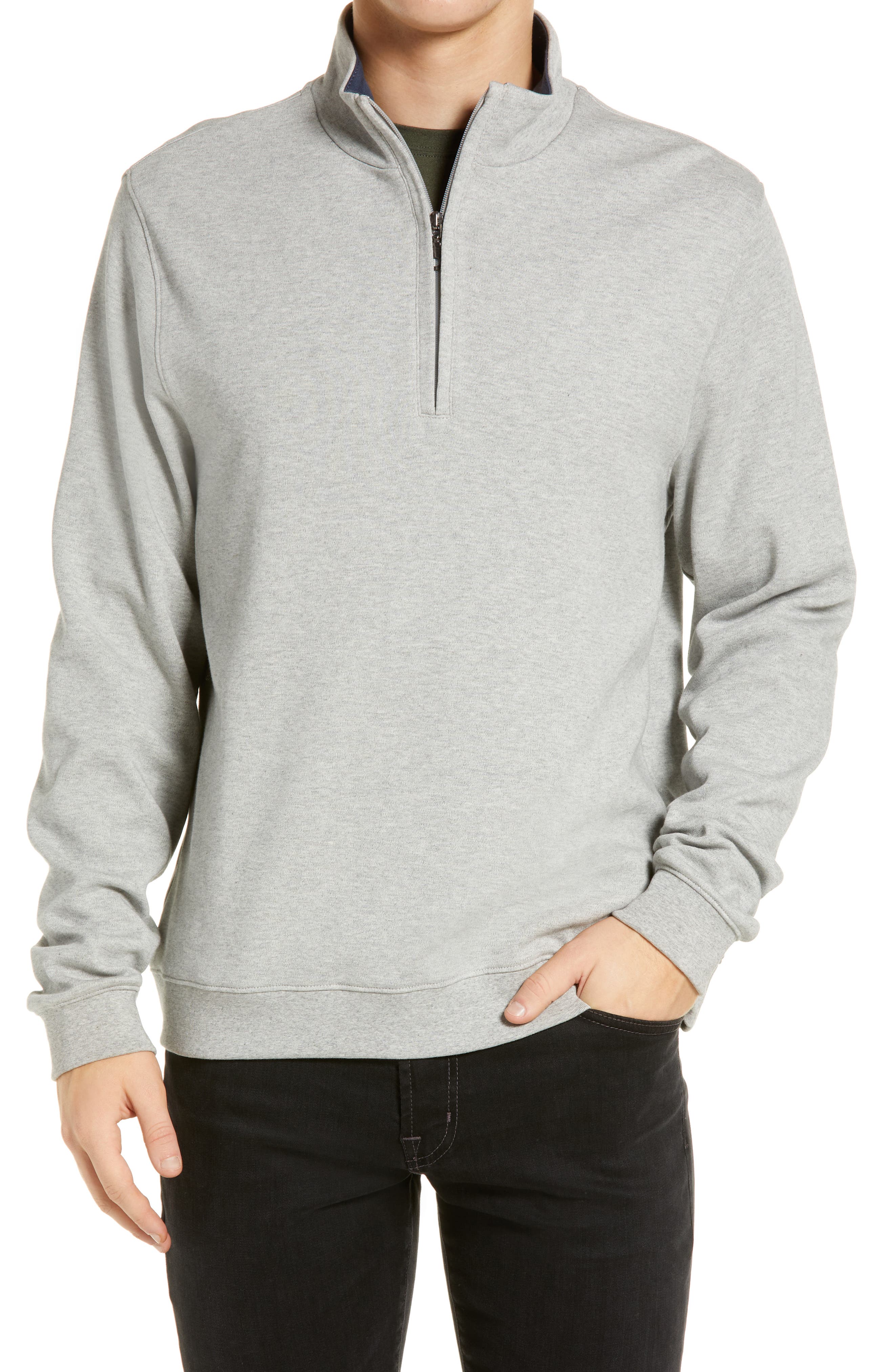 grey quarter zip sweatshirt