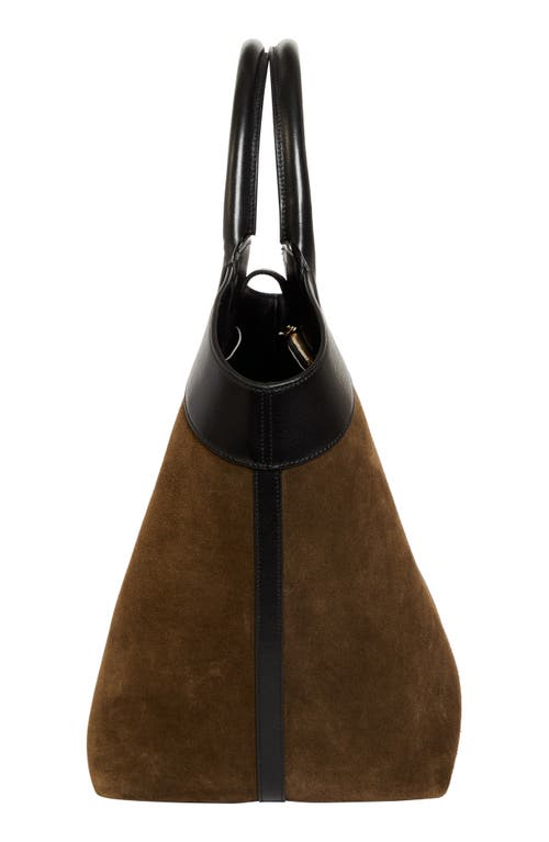 Savette Large Tondo Suede & Leather Tote In Mink