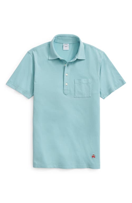 Brooks Brothers Solid Pocket Polo In Marine Blue