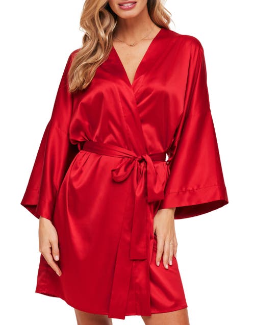 Adore Me Izabella Kimono Robe In Dark Red