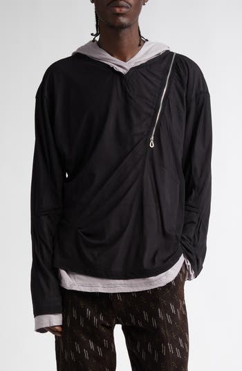 Knox Mesh Overlay Cotton Hoodie