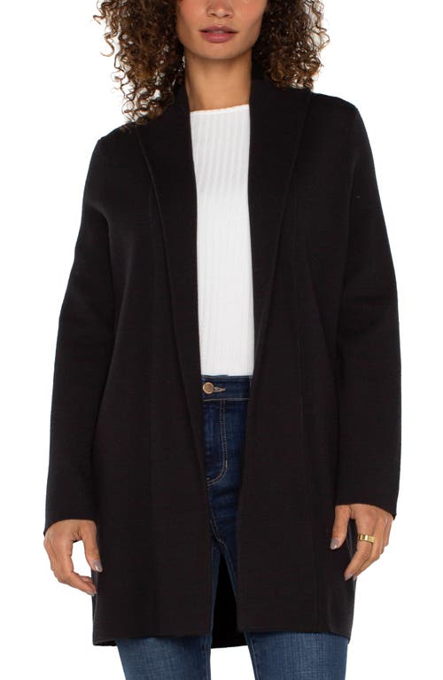 Shop Liverpool Open Front Sweater Coat In Black