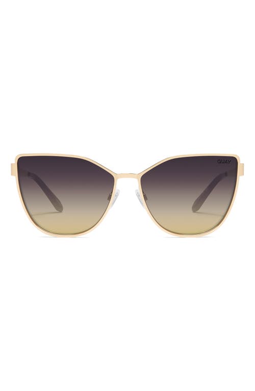 In Pursuit 64mm Gradient Cat Eye Sunglasses in Gold /Black Gold