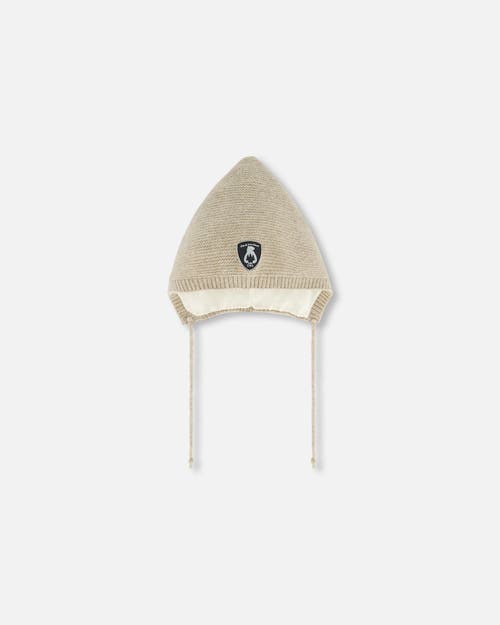 Deux Par Deux Baby Unisex Baby Pointed Knit Hat In Beige In Pine Bark