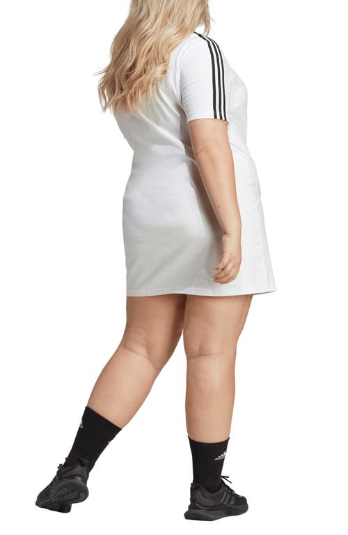 Shop Adidas Originals Adidas 3-stripes Short Sleeve T-shirt Dress In White/black