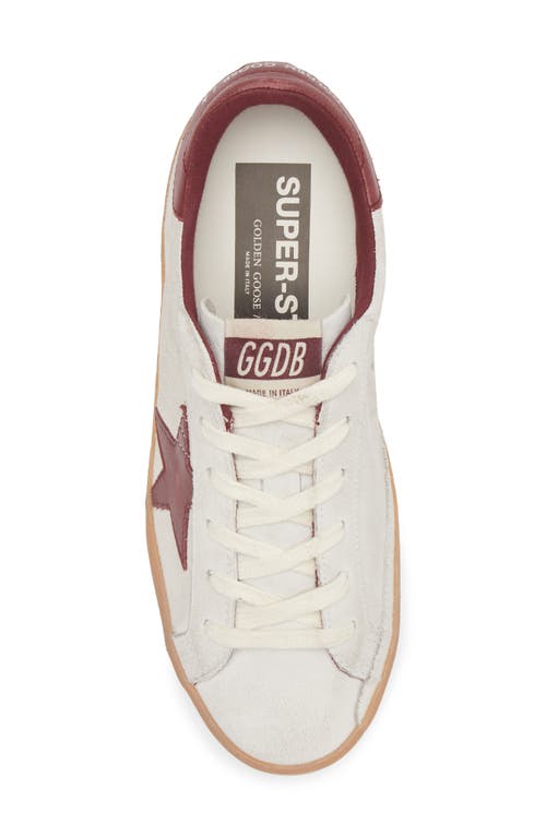 Shop Golden Goose Super-star Low Top Sneaker In White/bordeaux