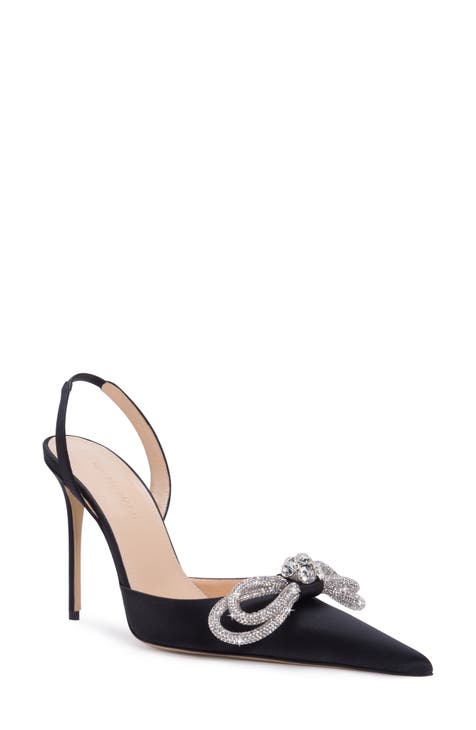 MACH & MACH Strass Bow Double Ankle-Strap Pumps