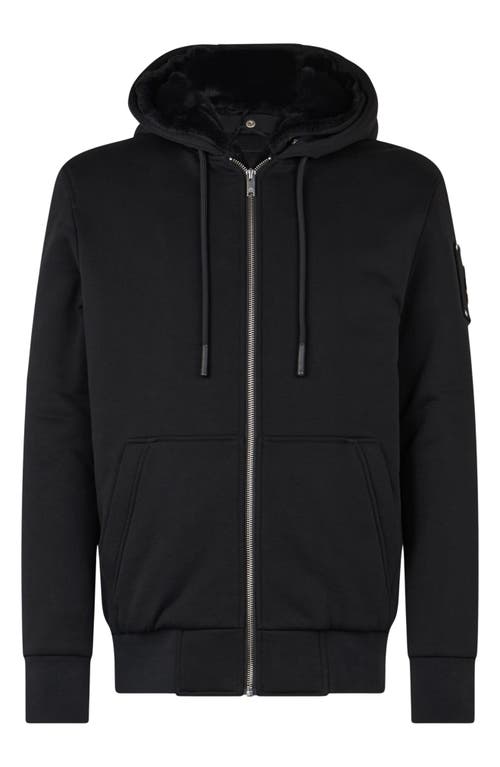 Moose Knuckles Classic Bunny Fleece Jacket With Removable Faux Fur Lining In Black