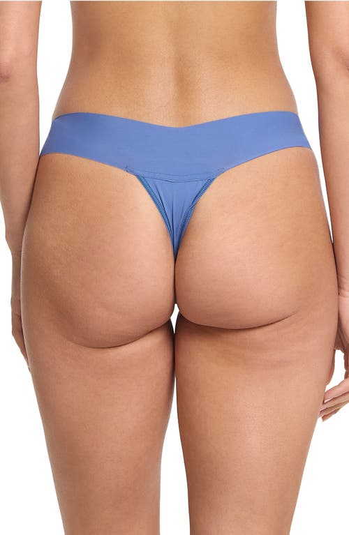 Shop Hanky Panky Breathe Natural Thong In Rainy Day Blue