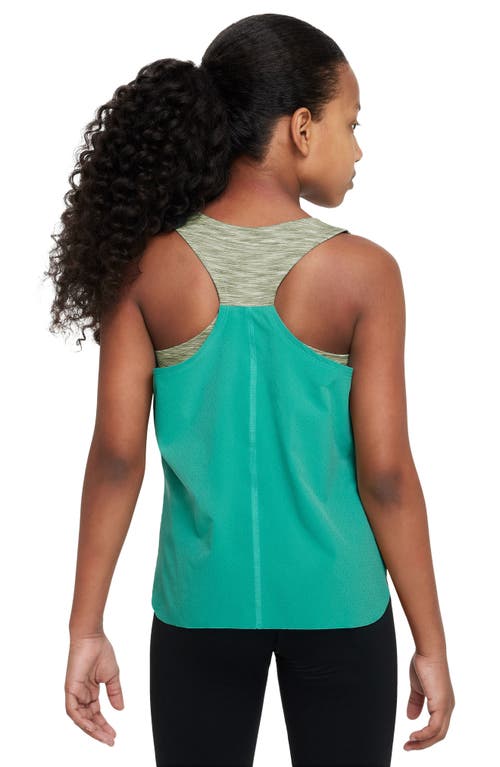 Shop Nike Kids' Dri-fit One Tank Top In Oil Green/jade/white