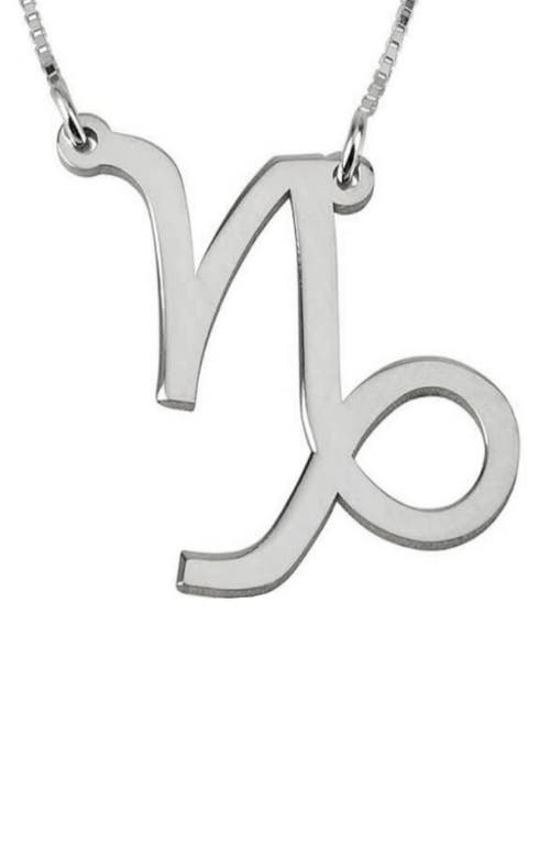 Zodiac Pendant Necklace in Sterling Silver - Capricorn