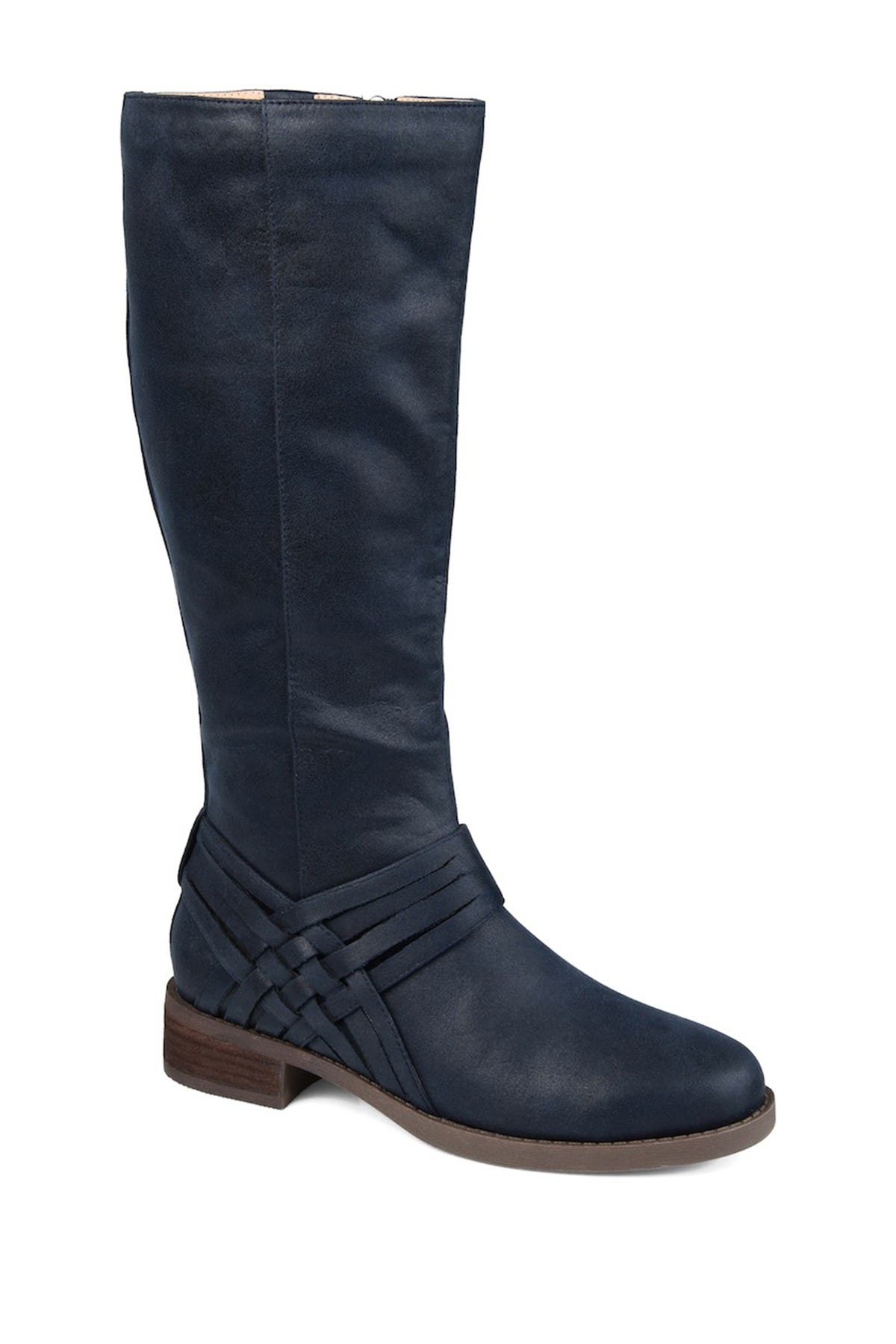 Women's Blue Wide Calf Boots 