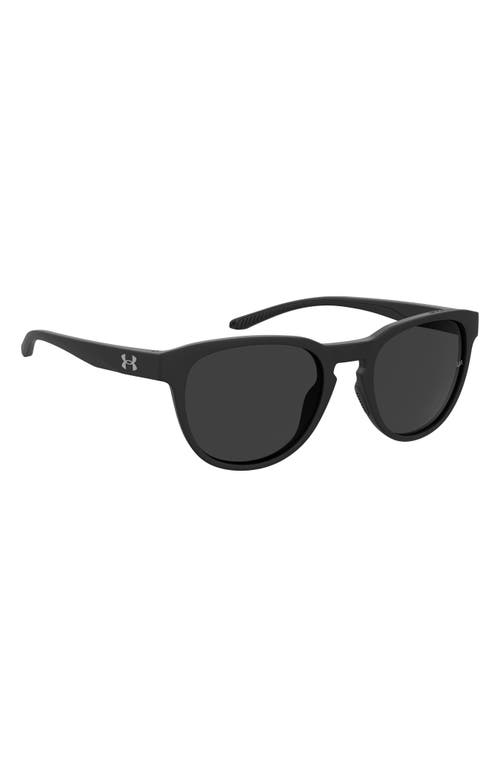 Under Armour Skylar 53mm Round Sunglasses In Matte Black/grey