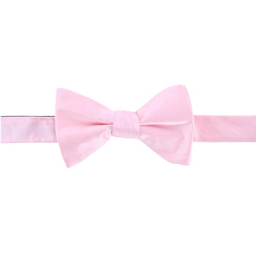Trafalgar Sutton Solid Color Silk Bowtie And Pocket Square Combo In Pink