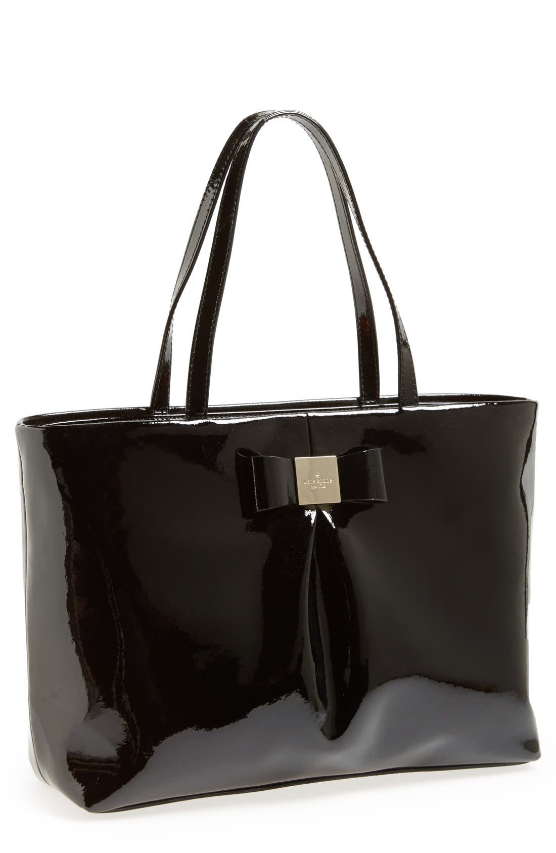 kate spade black patent tote