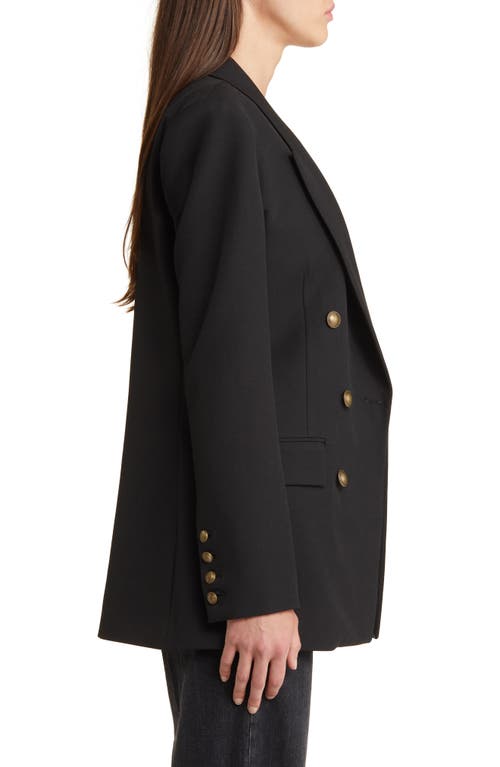 Frame Womens Black Double-breasted Slim-fit Woven Blazer In Black