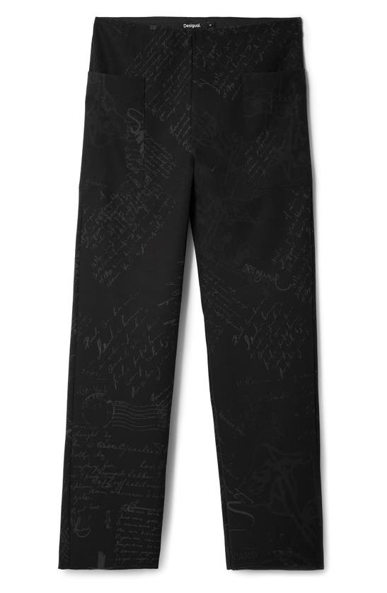 Shop Desigual Message Pants In Black