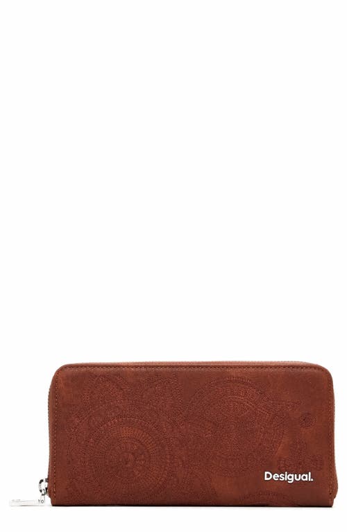 Shop Desigual Mone Dejavu Faux Leather Wallet In Brown