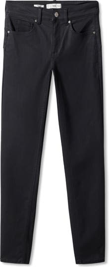 Coated push up trousers