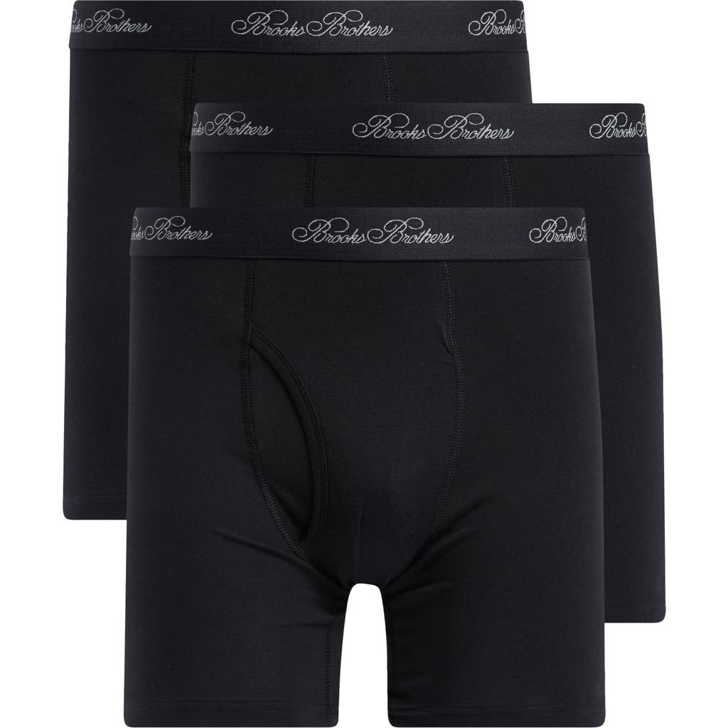Shop Brooks Brothers 3-pack Boxer Briefs In Black
