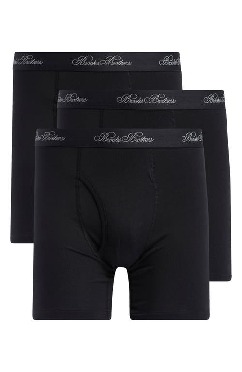 Shop Brooks Brothers 3-pack Boxer Briefs In Black