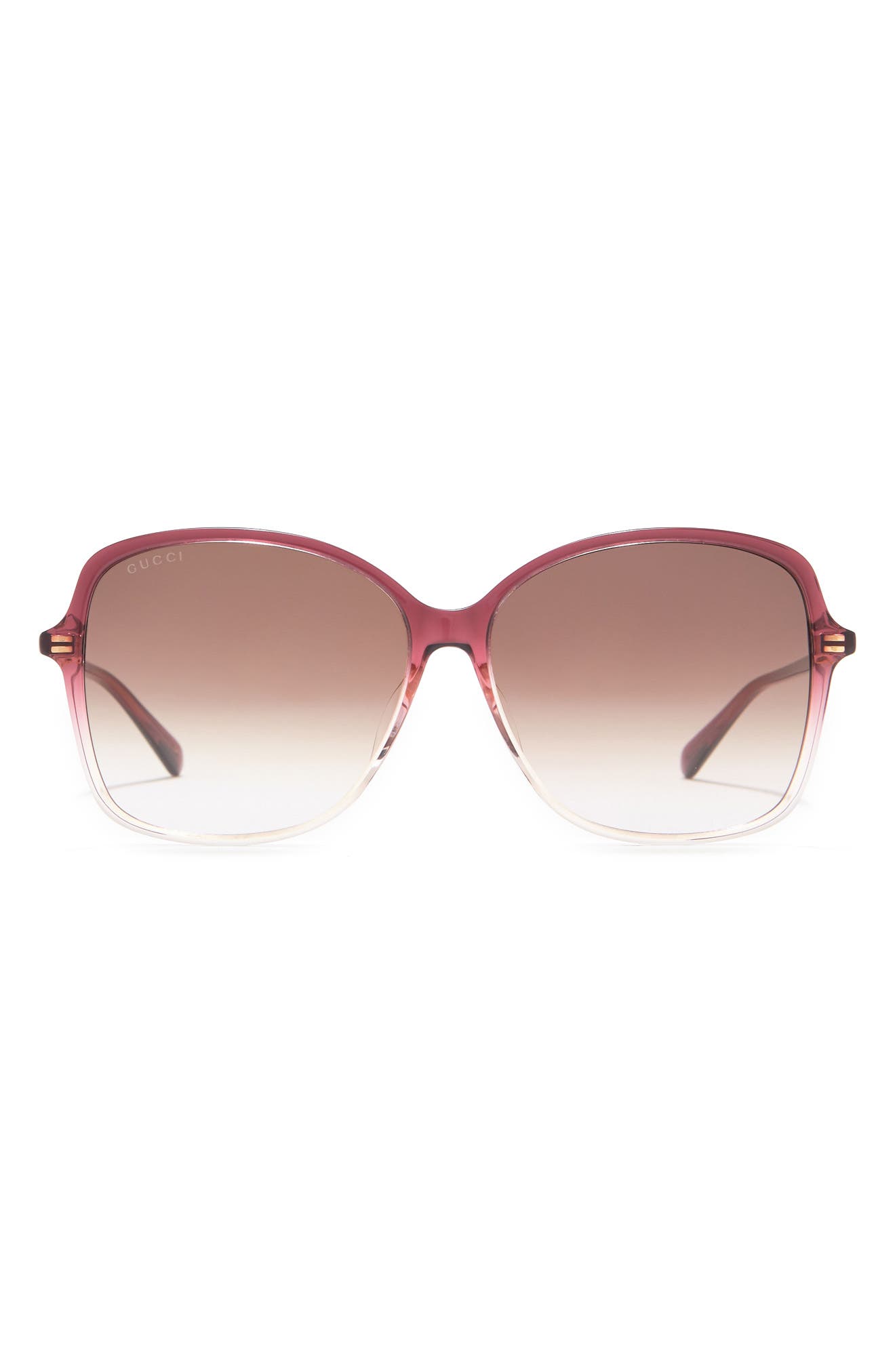 Gucci 60mm Square Sunglasses In Red 