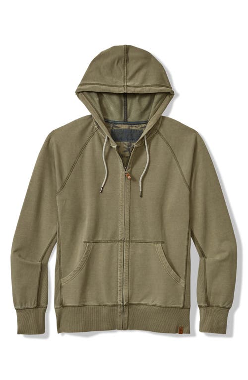 Shop Tommy Bahama Ben & Terry Cotton Zip-up Hoodie In Tea Leaf