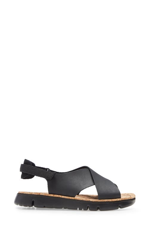 Shop Camper Oruga Slingback Sandal In Black/beige Leather