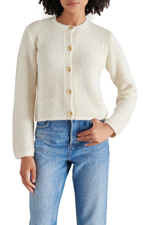 Shop Steve Madden Fantino Cardigan In Cream