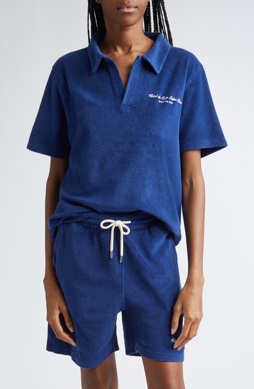 Sporty & Rich Hotel du Cap Cotton Terry Polo Indigo at Nordstrom,