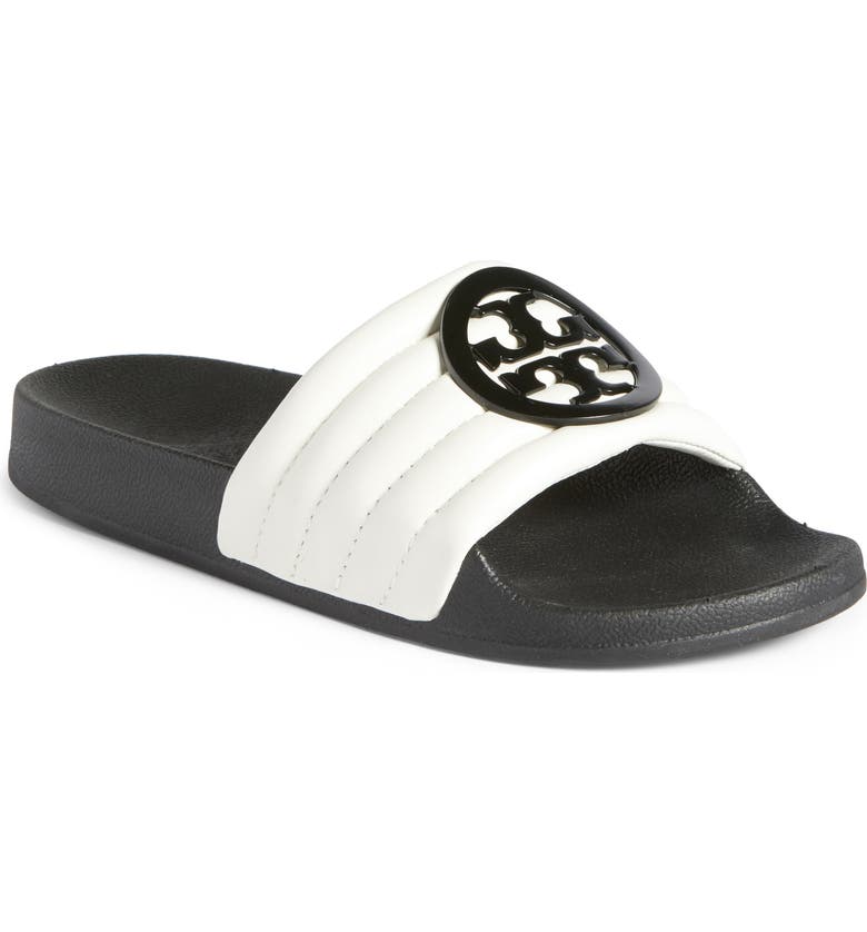 Tory Burch Lina Quilted Logo Slide Sandal (Women) | Nordstrom