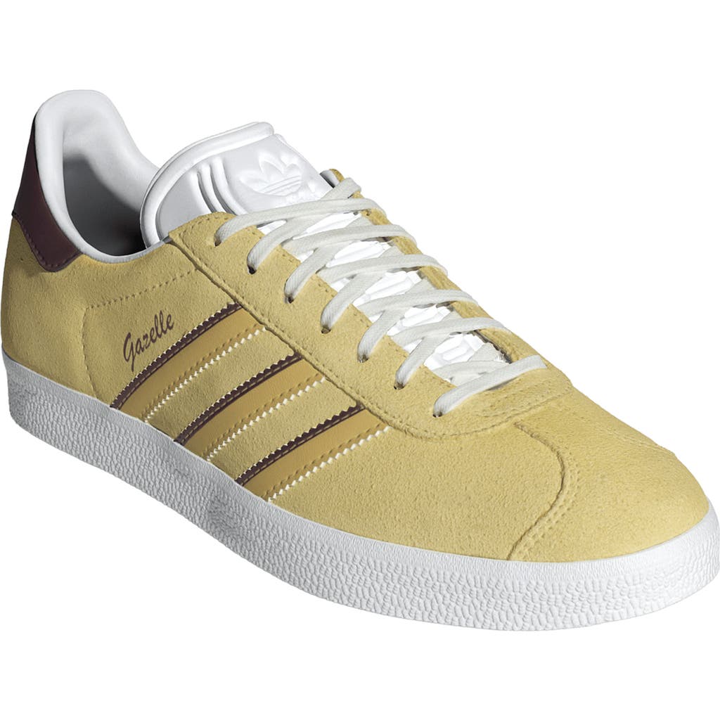 Adidas Originals Adidas Gazelle Sneaker In Almost Yellow/oat/maroon