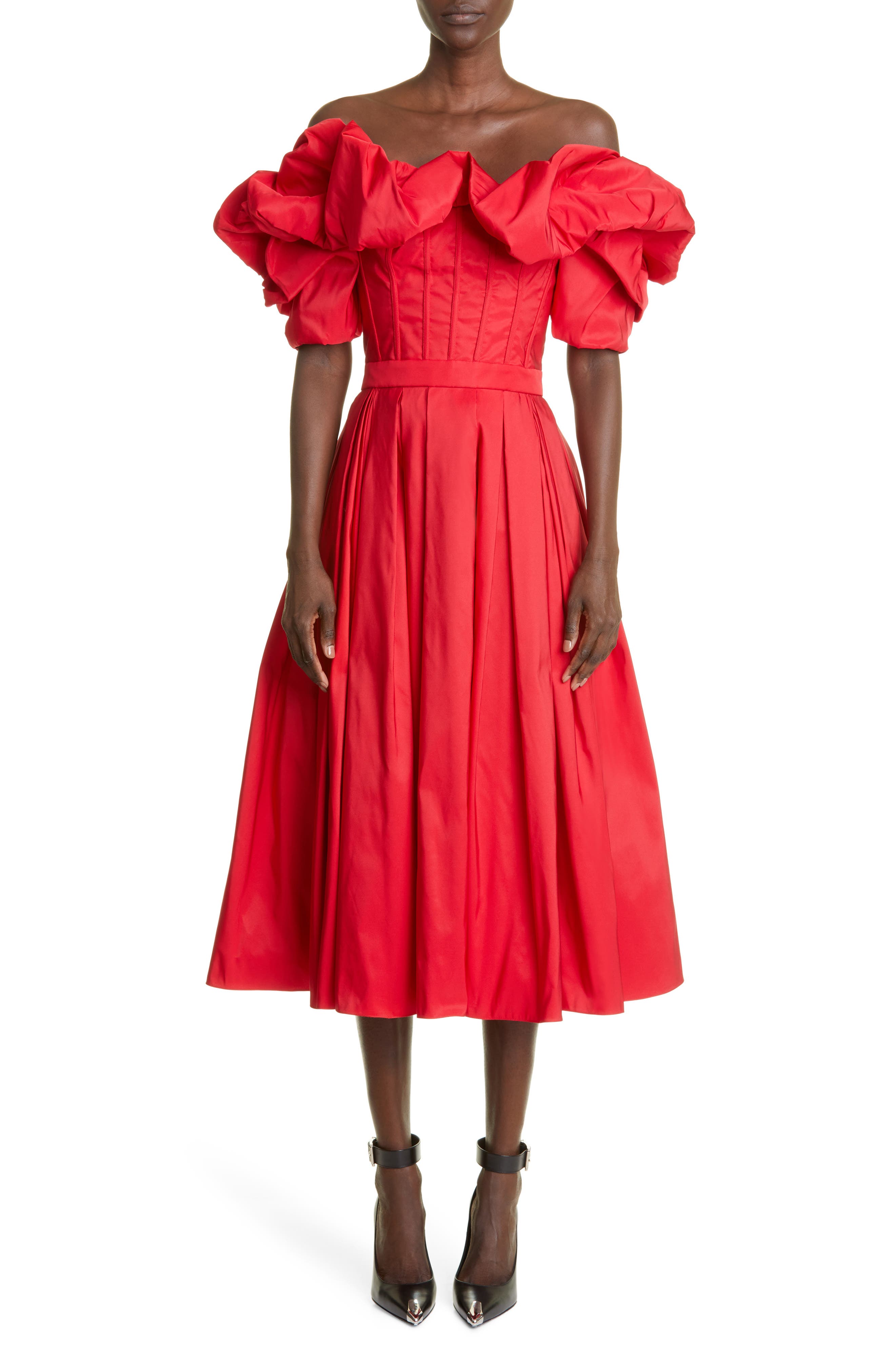 red off the shoulder dress | Nordstrom