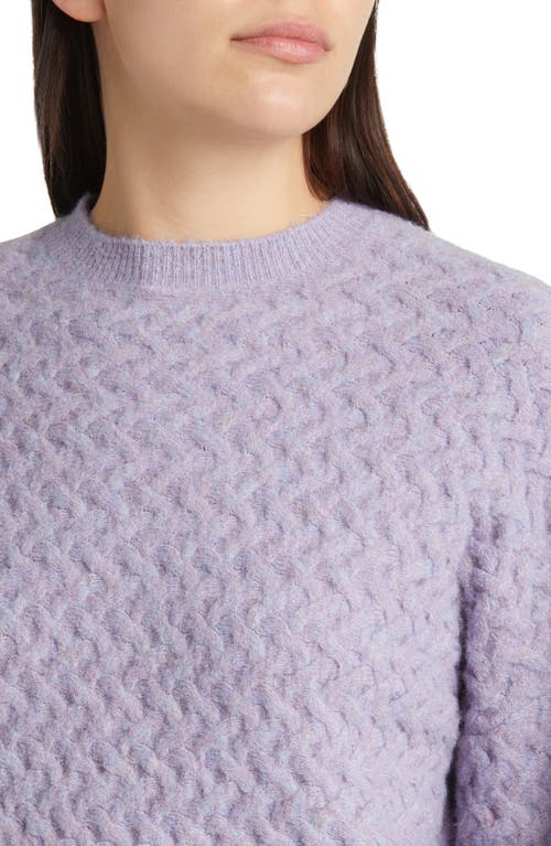 Ted Baker Morlea Cable Crewneck Sweater In Light Purple