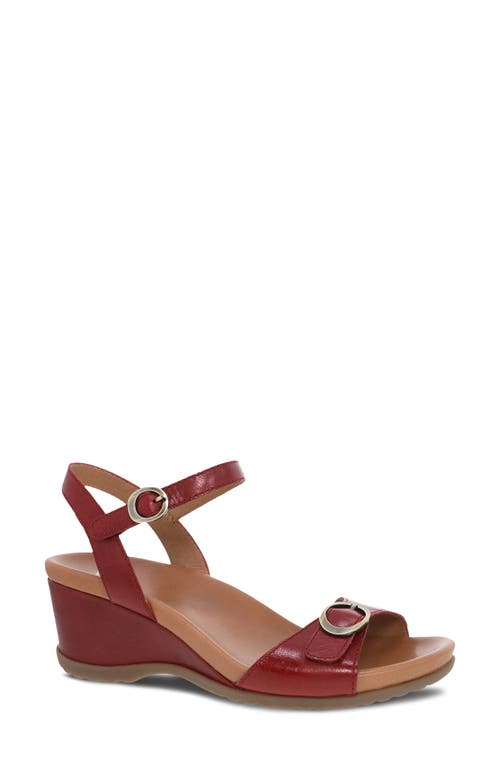Arielle Wedge Sandal in Red