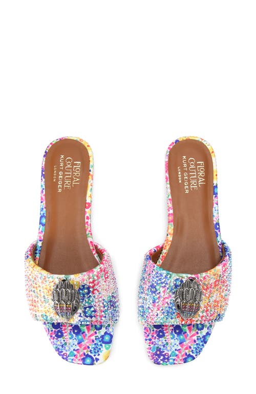 Kurt Geiger London x Floral Couture Kensington Slide Sandal Blue Multi at Nordstrom,