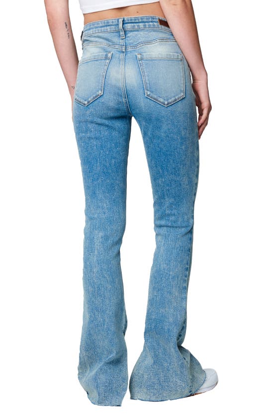 Shop Blanknyc Hoyt Raw Hem Mini Bootcut Organic Cotton Jeans In Dance Floor