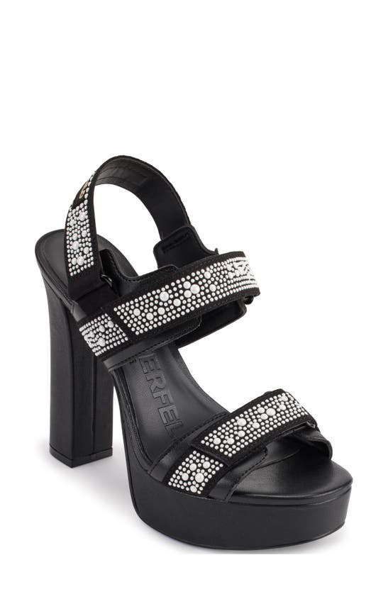 KARL LAGERFELD ALESSIA FAUX PEARL PLATFORM SANDAL