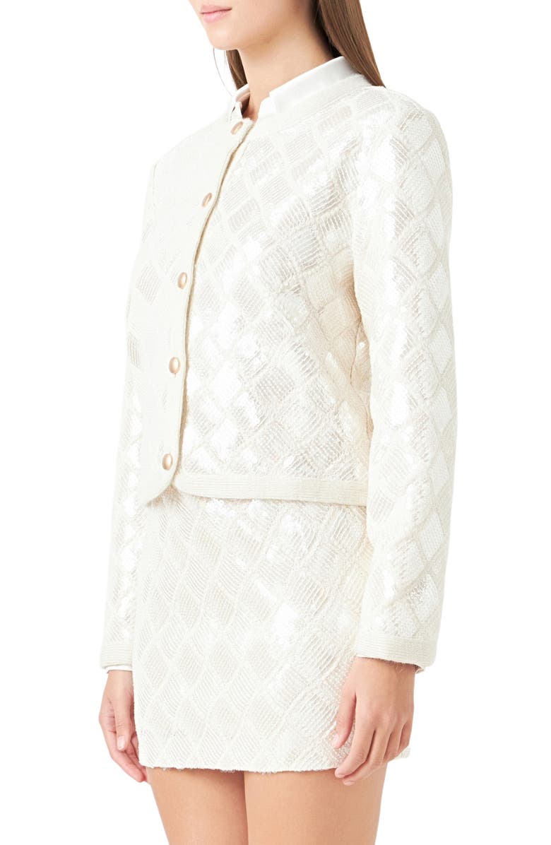Wool Serge Pinstripe Rose Jacket