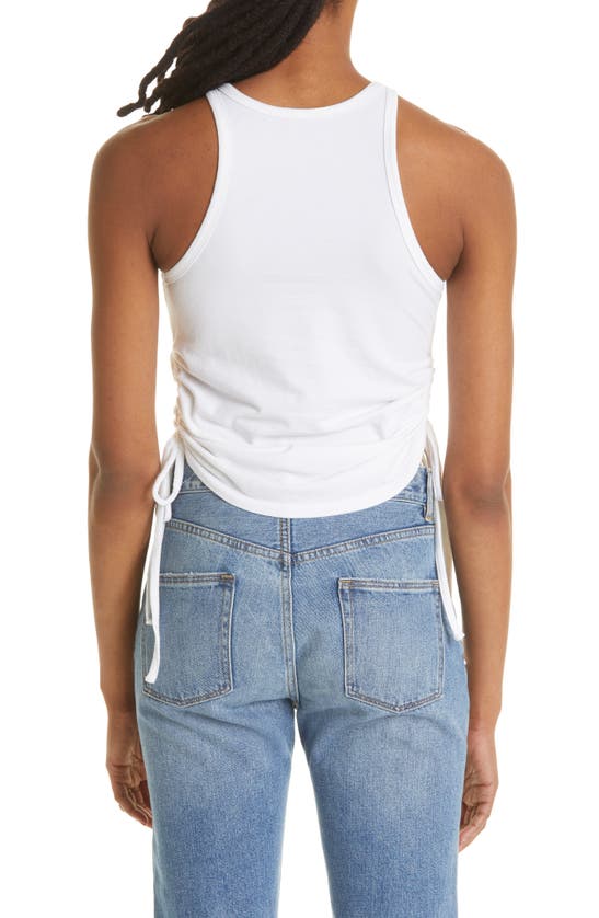 The Range Cinched Cotton-blend Tank Top In White