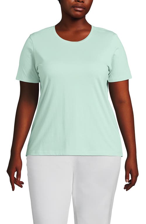 Shop Lands' End Plus Size Relaxed Supima Cotton Crew Neck T-shirt In Mint Cream