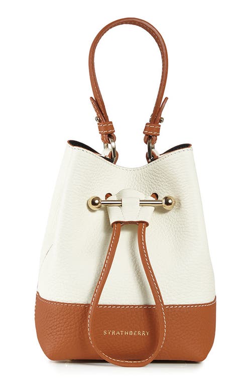 Strathberry Lana Osette Bicolor Leather Crossbody Bucket Bag in
