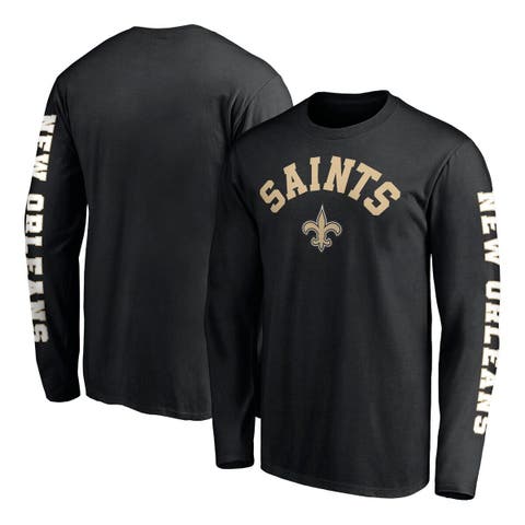 Men's Refried Apparel Black/Gray New Orleans Saints Sustainable Upcycled  Angle Long Sleeve T-Shirt