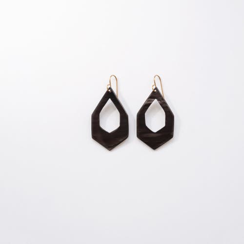 Shop Maadili Collective Hex Deco Drop Earrings In Black