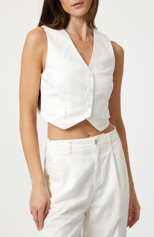 Mavi Jeans Crop Vest In Antique White