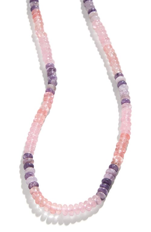 Shop Baublebar Moonstone Beaded Necklace In Blush